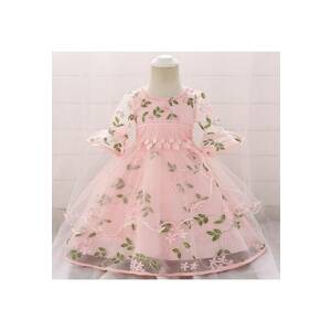 Rochie Ocazie Model AL 11673 Princess Garden - Roz - 6-9 luni - imagine