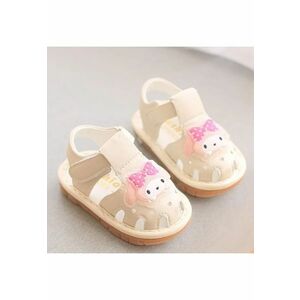 Sandale Cu Piuitoare - Model Melody - Piele Ecologica - Velcro - Fete - Ivoire - Ivoire imagine