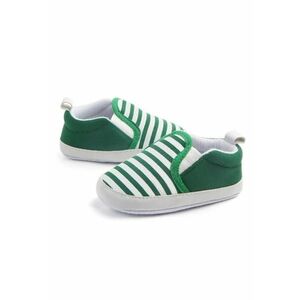 Pantofi Cu Dungi - Tip Mocasini - Pentru Baietei - Casual - Textil - Fara inchidere - Alb - Verde imagine