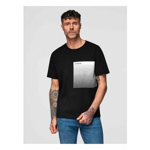 Tricou din bumbac cu print grafic OM-TSPT-0246 - Negru imagine
