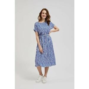 Rochie midi albastra cu dungi - BLUE imagine