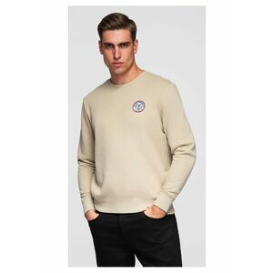 Bluza cu guler rotund si patch B1713 - Bej nisip imagine