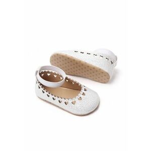 Balerini Cu Inimioare Decupate - Casual - Textil - Fete - Banda elastica - Argintiu imagine