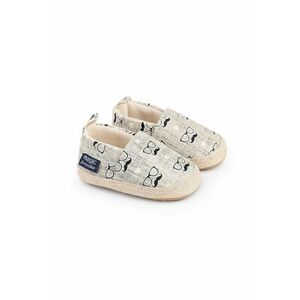 Pantofi Tip Mocasini - Model Mustache - Casual - Piele ecologica - Baieti - Fara inchidere - Gri imagine