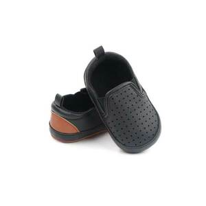 Pantofi Tip Mocasini - Cu Perforatii - Elegant - Piele ecologica - Baieti - Fara inchidere - Negru imagine
