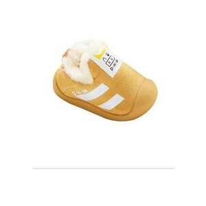 Pantofi Imblaniti - Model Stripes - Piele intoarsa - Baieti/ Fete - Fara inchidere - Galben Mustar imagine