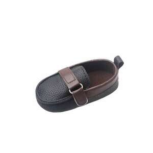 Pantofi Tip Mocasini - Model Beldy - Elegant - Piele ecologica - Baieti - Fara inchidere - Negru - Maro imagine