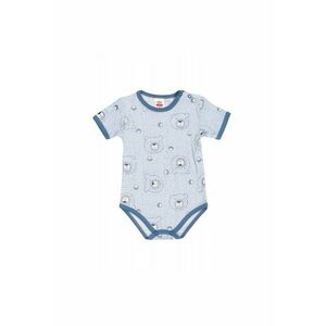 Body Pentru Bebelusi - Colectia Teddy Smile - Capse - Animale - Bumbac - Baieti - Albastru - Albastru imagine