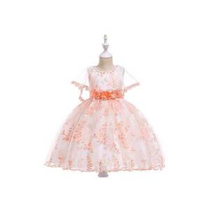 Rochie Ocazie Orange Royal Collection - Fara maneca - Alb - Portocaliu - Alb/Portocaliu imagine