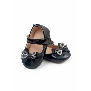 Pantofi Model AL 14513 fundita cu strasuri - Piele lacuita - Fete - Negru imagine