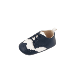 Pantofiori Eleganti - Piele ecologica - Baieti - Alb/Bleumarin imagine