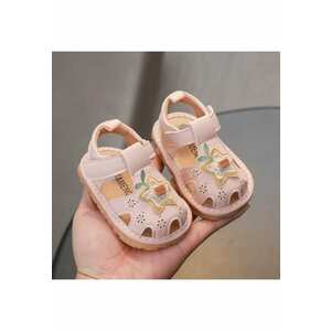 Sandale Cu Piuitoare - Model Cu Seluta Aplicata - Piele Ecologica - Velcro - Fete imagine