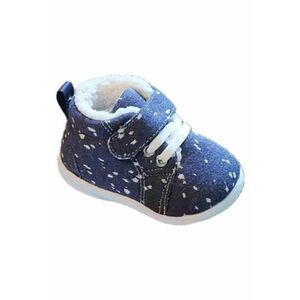 Pantofi Imblaniti - Model Cu Picatele - Textil - Baieti/ Fete - Velcro - Albastru imagine
