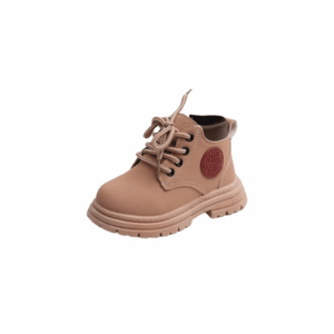 Ghete Model Fashion - Peste glezna - Piele ecologica - Fete - Fermoar - Siret - Roz somon imagine