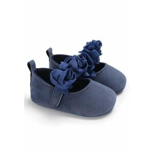 Pantofi Cu Trandafirasi - Elegant - Textil - Fete - Velcro - Bleumarin imagine