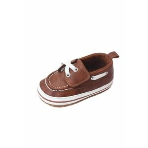 Pantofi Tip Mocasini - Elegant - Piele ecologica - Baieti - Siret - Maro imagine