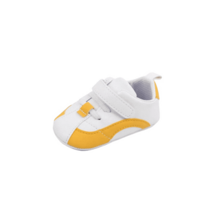 Pantofi Sport Cu Sireturi Si Bareta Cu Arici - Alb/Galben imagine