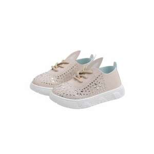 Pantofi Cu Strasuri - Casual - Piele ecologica - Fete - Siret - Crem imagine