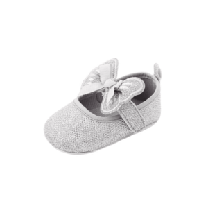 Pantofi Sidefati - Model Fluturas - Elegant - Fete - Velcro - Argintiu imagine