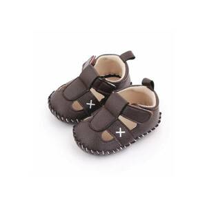 Pantofi Decupati - Elegant - Piele ecologica - Baieti - Velcro - Maro - imagine