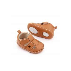 Pantofi Decupati - Uni - Elegant - Piele ecologica - Baieti - Maro Deschis imagine