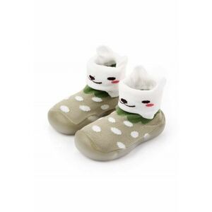 Botosi Cu Talpa De Silicon Antiderapanta - Model Kitty - Textil - Fete - Verde Masliniu imagine