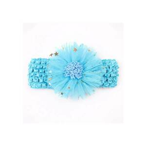 Bentita lata Model AL 18047 cu floare dantelata - Fete - Textil - 6-12 luni - Albastru imagine