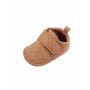 Pantofi Cu Model - Elegant - Piele ecologica - Baieti - Velcro - Maro imagine