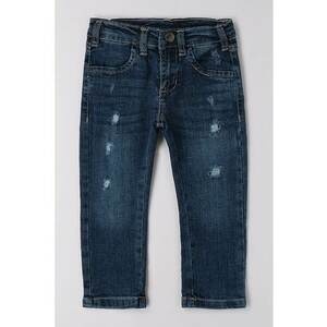 Blugi slim fit cu aspect deteriorat - Bleumarin imagine