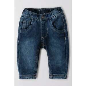 Blugi relaxed fit cu talie elastica - Albastru inchis imagine