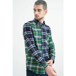 Camasa din bumbac cu model in carouri - Alb/Galben/Verde inchis imagine