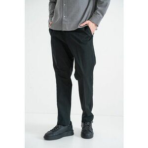Pantaloni din amestec de bumbac cu buzunare laterale - Negru imagine