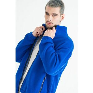 Bluza de trening din amesstec de lana cu fermoar - Albastru imagine