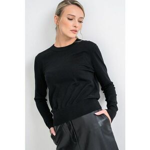 Pulover din amestec de lana - Negru imagine