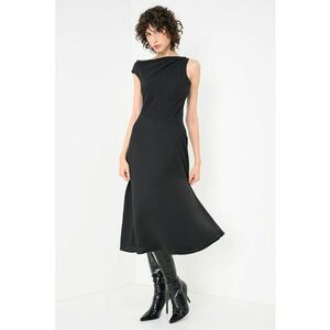 Rochie midi cu decolteu pe un umar Crepe - Negru imagine