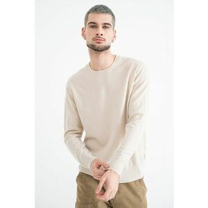 Pulover din casmir cu decolteu rotund - Crem imagine