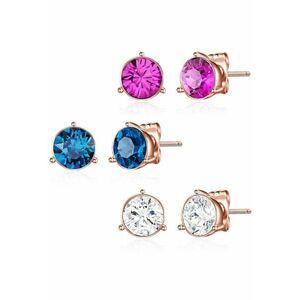 Set de cercei cu tija placati aur de 14K - 3 perechi - Auriu rose imagine