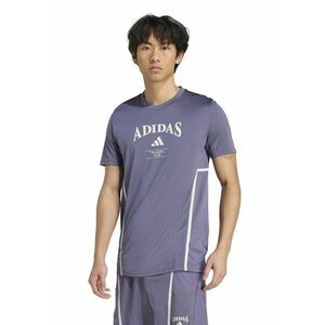 Tricou cu logo pentru antrenament - Alb fildes/Albastru prafuit imagine