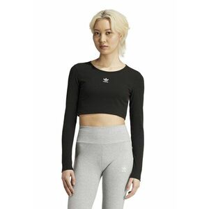 Bluza crop slim fit striata - Negru imagine