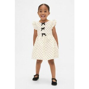 Rochie evazata cu buline - Negru/Crem imagine