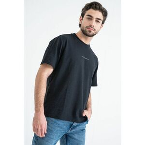 Tricou din amestec de bumbac cu imprimeu pe partea din spate - Negru/Gri imagine
