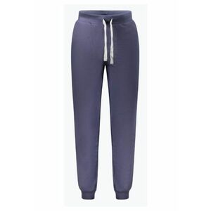 Pantaloni de trening barbati - din bumbac cu bata elastica - Bleumarin inchis - Albastru imagine