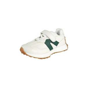 Pantofi Sport Model Karl - Piele Ecologica - Baieti - Fete - Siret - Velcro - Alb - Verde imagine