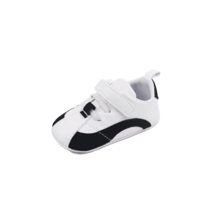 Pantofi Sport Cu Sireturi Si Bareta Cu Arici - Casual - Piele ecologica - Alb/ Negru imagine