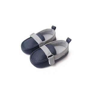 Pantofi SuperBebeShop - Model Beldy - Elegant - Piele ecologica - Baieti - Fara inchidere - Bleumarin imagine