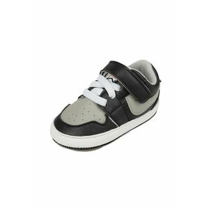 Pantofi Sport Model Smart - Piele ecologica - Baieti - Siret - Velcro - Negru/Gri imagine