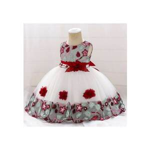 Rochie Ocazie Model AL 11680 cu broderie visinie - 3-6 luni - imagine