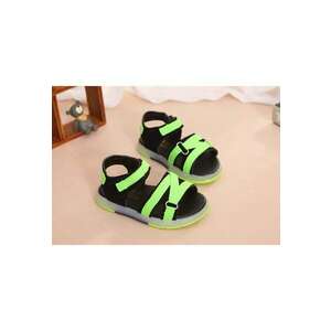 Sandale Model AL cu insertii verde neon - Textil imagine