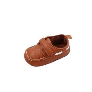 Pantofi Model Ken - Elegant - Piele ecologica - Baieti - Velcro - Maro imagine