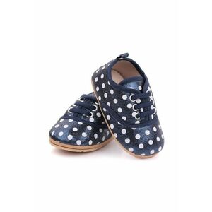 Pantofi Sidefati - Cu Buline Albe - Casual - Textil - Fete - Siret - Bleumarin imagine
